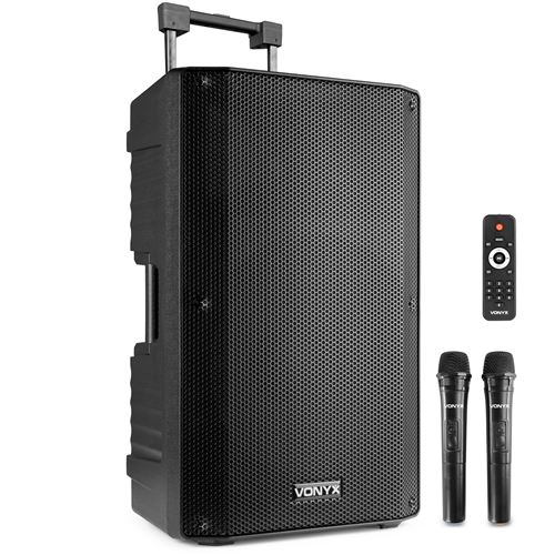 Vonyx Vsa700 Sono Portable 1000 Watts - Batterie Intégrée, Haut-Parleur 15, 2 Microphones Sans Fil, Bluetooth 5.0