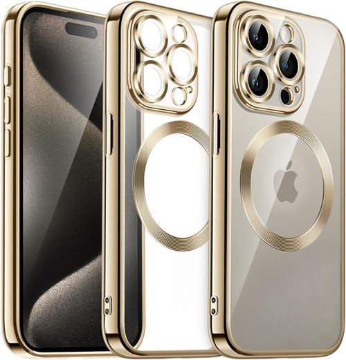 Coque Silicone Pour iPhone 15 Pro Couleur Or Compatible Magsafe Little Boutik®