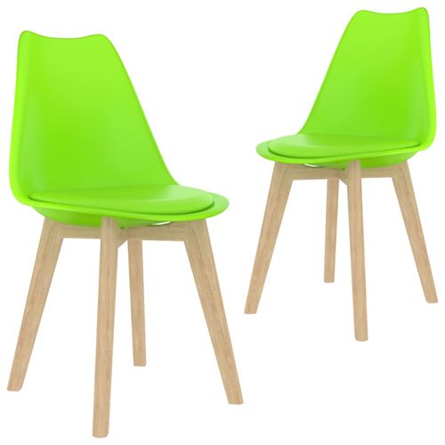 vidaXL Chaises de salle à manger 2 pcs Vert Plastique