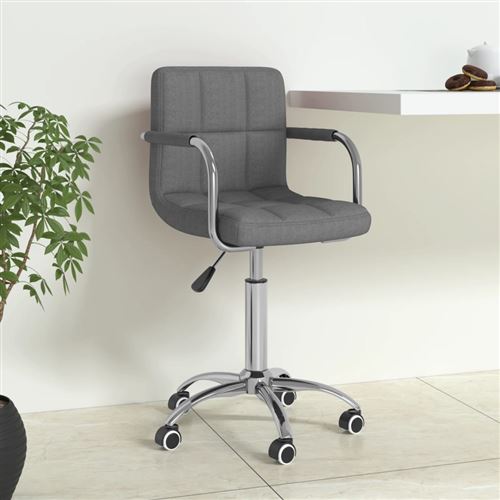 VIDAXL - Chaise de bureau pivotante - Gris clair - Image 3