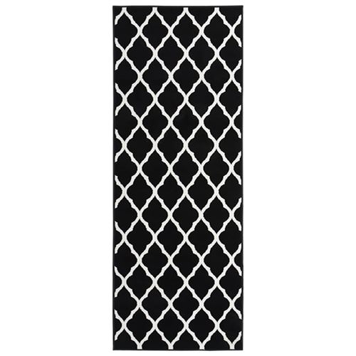 vidaXL Tapis BCF Noir et blanc 100x350 cm