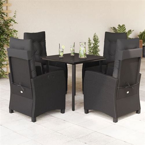 Vidaxl Noir Ensemble À Manger 5 Pcs - Image 2