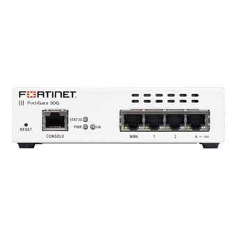 Fortinet FortiGate 30G - Dispositif de sécurité - 1GbE - Wi-Fi 6 - géré par le Cloud - bureau - 1