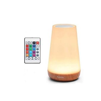 Lampe de Chevet Tactile RGB Polyvalente avec Télécommande, Lampe