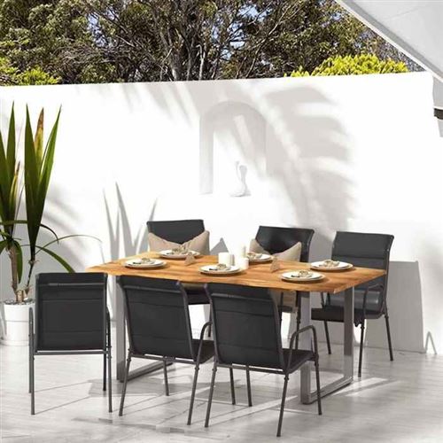 VidaXL - Gartenstuhl stahl, One Size, Schwarz
