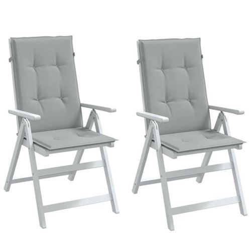Coussins de chaise à dossier haut lot de 2 gris clair mélangé vidaXL