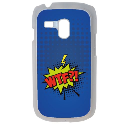 Coque Wtf Fond Bleu Lectrique Compatible Samsung Galaxy S3 Mini Transparent