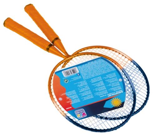 Happy People set de badminton 45 cm gris/orange 4 pièces