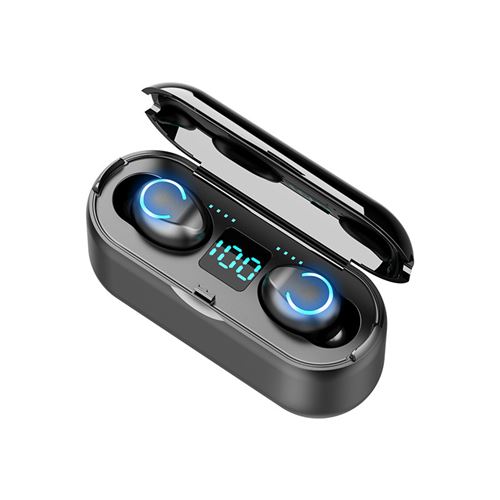 Ecouteurs Sans Fil F9-8 stéréo Bluetooth 5.0 - Noir