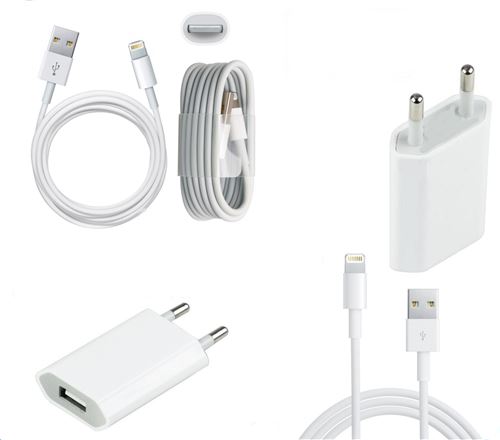 Chargeur Secteur + Cable Usb pour Iphone 7 / 7Plus / 8 / 8Plus - Câbles USB  - Achat & prix