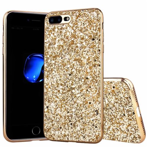 Coque en TPU paillettes scintillantes galvanoplastie or pour votre Apple iPhone SE (2nd Generation)/8/7