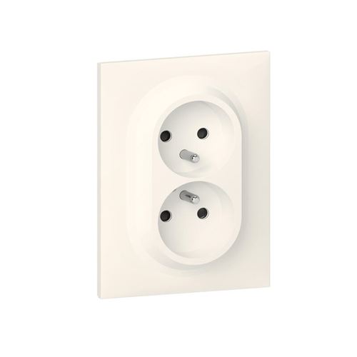 Interrupteur Legrand Double prise de courant compacte monobloc Dooxie One -  2P+T Surface - 16A - Blanc