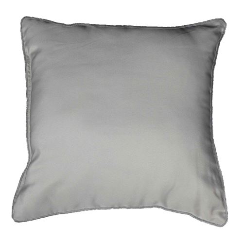 Coussin passepoil 40 x 40 cm polyester uni platine Gris