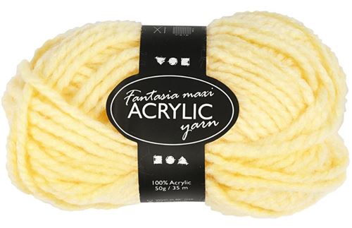 Creotime fil acrylique jaune clair 35 m. 50 grammes