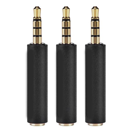 Adaptateur d'écouteur 3,5 mm OMTP vers CTIA Conversion pour écouteur noir (3PCS)