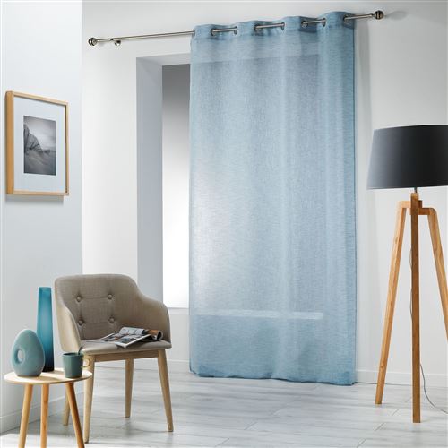 Panneau a oeillets 140 x 240 cm voile tisse carlin Bleu