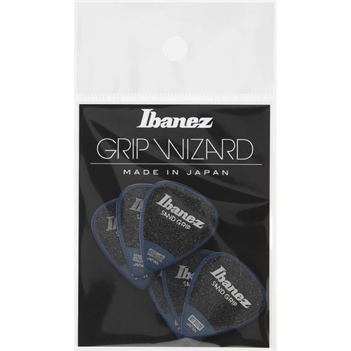 Ibanez PPA14MSGDB - 6 médiators Grip Wizard série Sand Grip deep blue - medium - 0,8mm