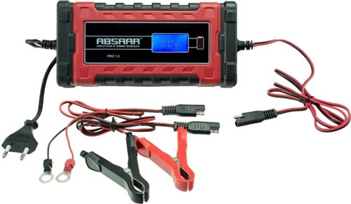 Absaar chargeur de batterie PRO 1.0 6/12 Volt 0-120 Ah 1 ampères rouge / noir