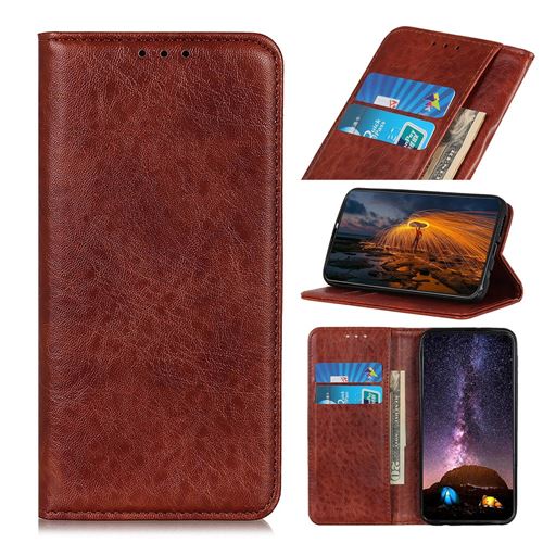 Etui en PU texture de cheval fou auto-absorbée marron pour votre Sony Xperia L4