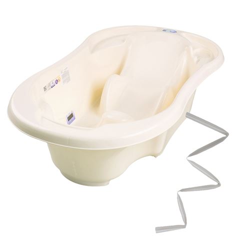 MonMobilierDesign Baignoire b&eacute;b&eacute; avec r&eacute;ducteur int&eacute;gr&eacute; Jaune + Tuyau