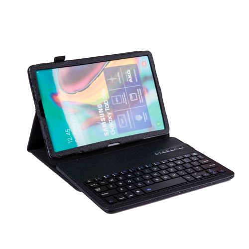 (QWERTY) PU Shell Case met Bluetooth-toetsenbord voor Samsung Galaxy Tab S5e 10.5 T720 - zwart