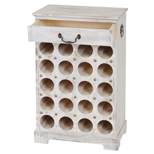 Etagère à vin Lucan pour 20 bouteilles / 76x48x31cm / style Shabby Chic blanc