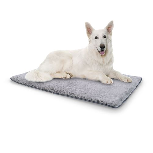 Lit pour Chien - Brunolie Finn - Inodore, hygiénique et antidérapante -Taille L (120 x 80 x 5 Cm) - Gris