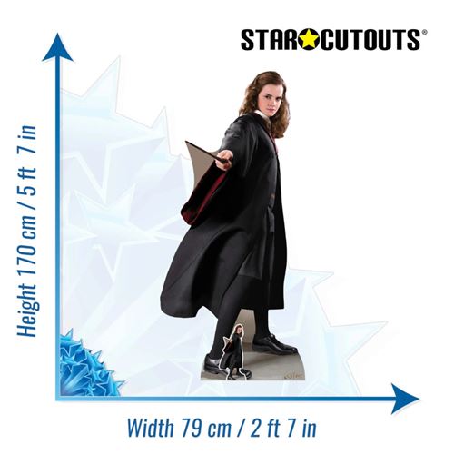 STAR CUTOUTS Figurine en carton Hermione Granger avec baguette magique, en  uniforme Griffondor Film Harry Potter 170 CM - Achat & prix