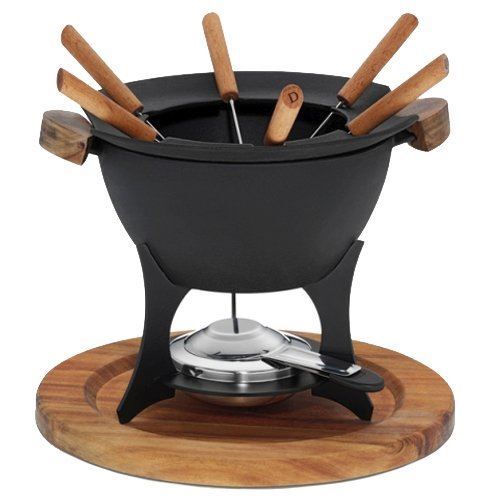 Kela 16644 Country Lot de 11 Services à fondue Acier Inoxydable Brun/Noir 26,5 x 26,5 x 25,5 cm