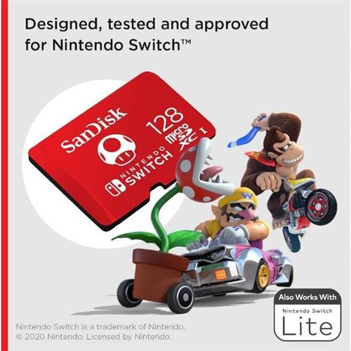 Micro SD pour Nintendo Switch 128 GB - SANDISK : la carte mémoire
