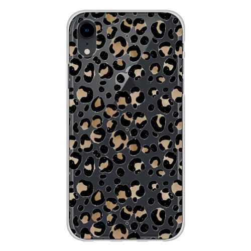 Coque en silicone imprimée compatible Apple iPhone XR Léopard