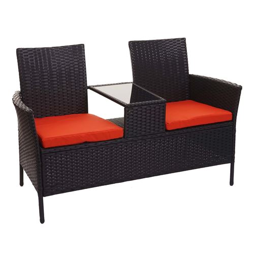 Mendler - Banc de jardin avec table - 132cm - Noir - Image 3
