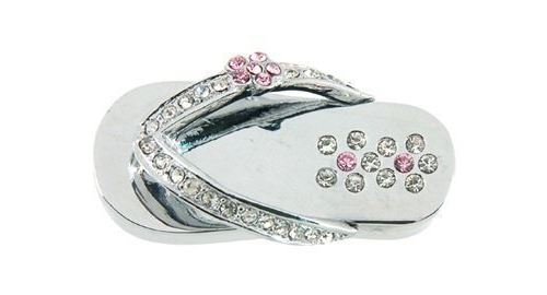 ESCOO Clé USB 16Go chaussures mignonnes de diamant de Bling usb Argent