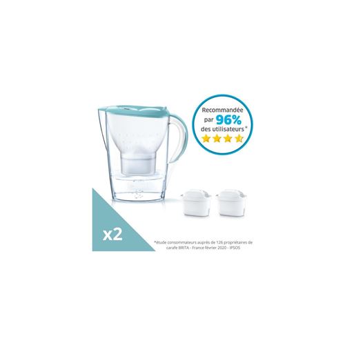 BRITA 1039543 Carafe Filtrante Marella 2 Cartouches Maxtra+-Bleu Pastel