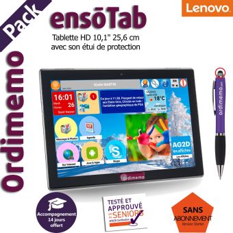 Pack nouvelle tablette Sénior Ordimemo ensoTab 2/32 10.1 HD WiFi