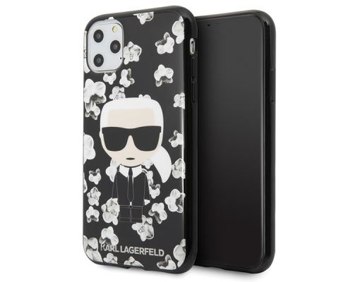 Coque pour Iphone 11 Pro Max Karl Lagerfeld Flower noir