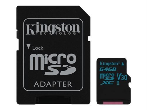 Kingston Carte microSD -( SDCG2/64GB ) avec adaptateur SD; Canvas Go! / Capturer l'essence de la vie