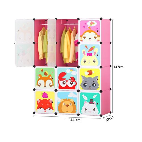Armoires Etageres Plastiques Enfants Rose 12 Cubes Armoires