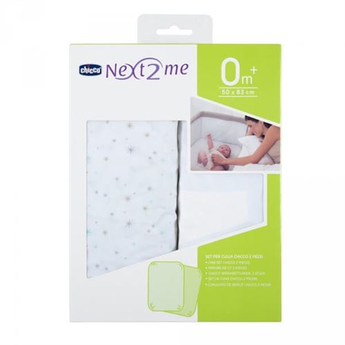 Lot de 2 draps housse pour next 2 me stars - chicco
