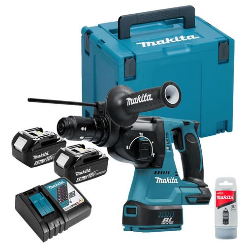 Makita Dhr243Rtj Sds-Plus-Marteau Perforateur-Burineur Sans Fil 18 V 5 Ah Li-Ion