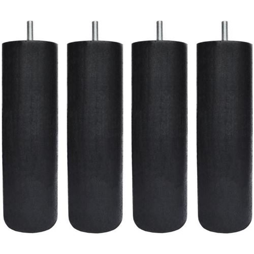 Jeu De Pieds Cylindriques O 6,2 Cm H 19 Cm Noir - Lot De 4