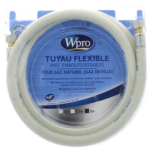 Tuyau gaz naturel 2m 10ans pour Cuisiniere Accessoire, Cuisiniere Wpro