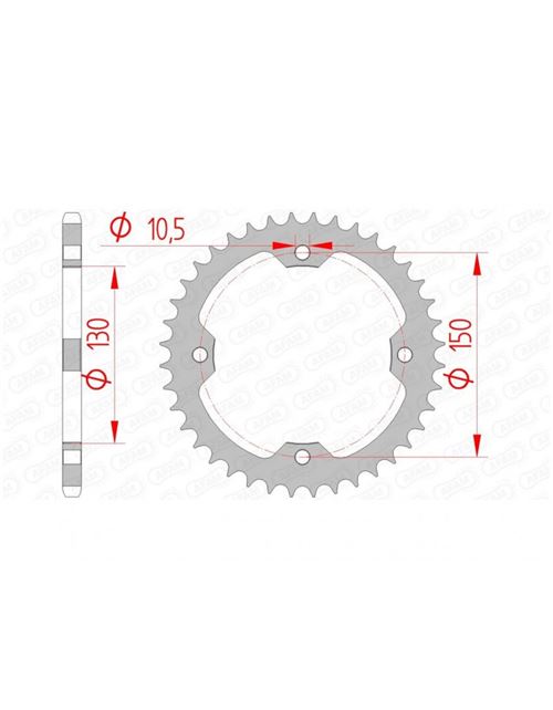Couronne AFAM 40 dents acier standard pas 520 type 92328