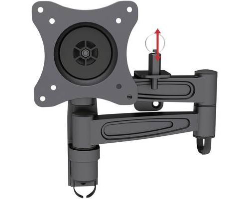 Speaka Noir Support Mural Tv Professional Sp-4930876 33,0 Cm (13) - 68,6 Cm (27) Inclinable + Pivotant, Rotatif, Extensible