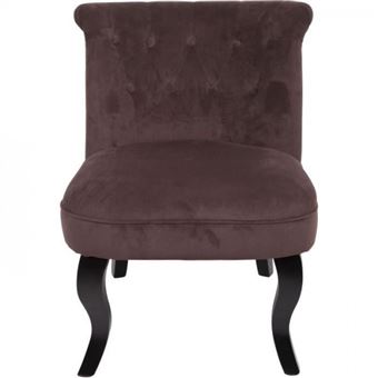 Lizy fauteuil crapaud en bois pin massif velours marron chocolat classique l 56 x p 63 cm Lizy fauteuil crapaud en bois pin massif velours marron chocolat classique l 56 x p 63 cm