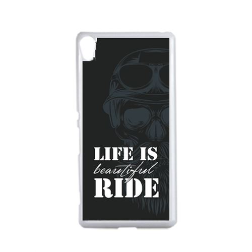 Coque Life Is Beautiful Ride Fond Noir Compatible Sony Xperia X Transparent