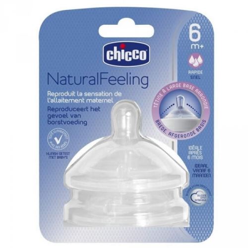 Tétine naturalfeeling droite - flux rapide - 6m+ - x2 - chicco