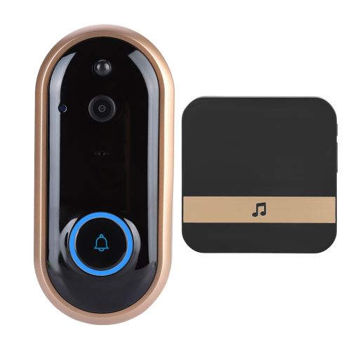 Sonnette vidéo 1080P Smart WiFi Video Interphone de sécurité sans fil Visible Or