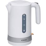 Bouilloire electrique sans fil 1,8L, sans BPA, élément chauffant dissimulé, Bomann, WK 5012 CB, 2200, Blanc