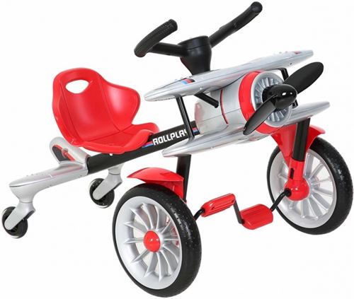 ROLLPLAY Véhicule Type Kart à Pédales, Design Avion, À partir de 2,5 Ans, Jusqu'à 25 kg, Planedo, Gris